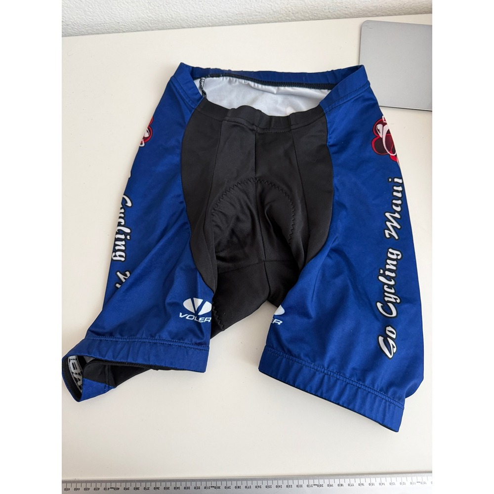 Voler Go Cycling Maui Padded Bike Shorts Womens Small Blue Black Hibiscus USA
